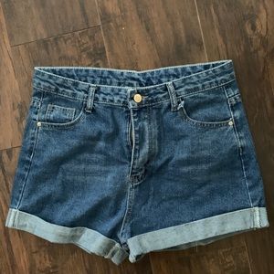 High waisted jean shorts